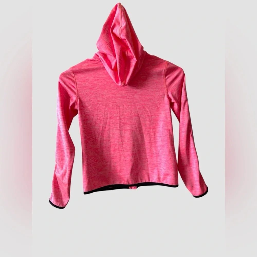 H&M Sport Jacket Youth Girls Hoodie Full Zip Pink/Black 6-8Y Thumb Holes